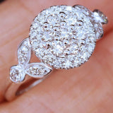 CZ Engagement Ring Silver Round CZ Stone Jewelry
