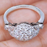 CZ Engagement Ring Silver Round CZ Stone Jewelry