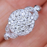 CZ Engagement Ring Silver Round CZ Stone Jewelry