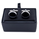 Enamel Round Pattern Classic Dress Shirt Tuxedo Cuff Links