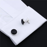 Enamel Round Pattern Classic Dress Shirt Tuxedo Cuff Links