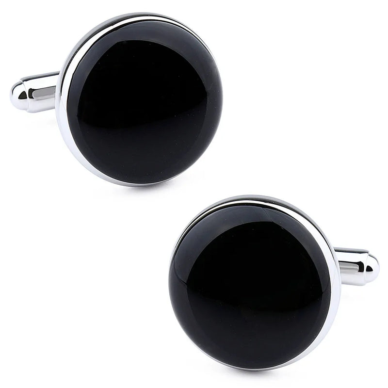Enamel Round Pattern Classic Dress Shirt Tuxedo Cuff Links