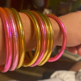 Colorful Bowknot Glitter Filled Jelly Bracelet for Women