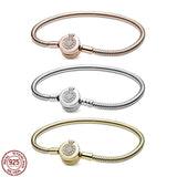 Crown Bracelet 925 Sterling Silver Rose Bracelet for Charm Beads DIY