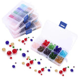 Crystal Beads Bicone Glass Beads Box Set for DIY Jewelry Making