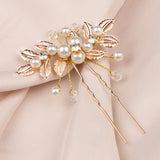 Pearl Leaf Tiara Hairpin Wedding Accessory