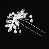 Pearl Leaf Tiara Hairpin Wedding Accessory