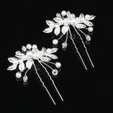 Pearl Leaf Tiara Hairpin Wedding Accessory