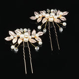 Pearl Leaf Tiara Hairpin Wedding Accessory