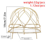 Crystal Tassel Hair Chain Rhinestone Head Chain Nightclub Bridal Headpiece