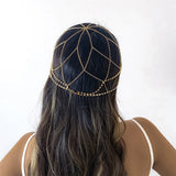Crystal Tassel Hair Chain Rhinestone Head Chain Nightclub Bridal Headpiece