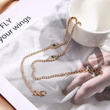 Crystal Tennis Anklet Silver Evil Eyes Foot Bracelet