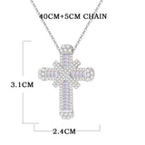 Cross Pendant Necklace for Women Christian Jesus Zircon Jewelry