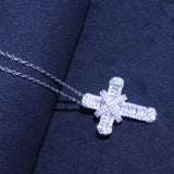 Cross Pendant Necklace for Women Christian Jesus Zircon Jewelry