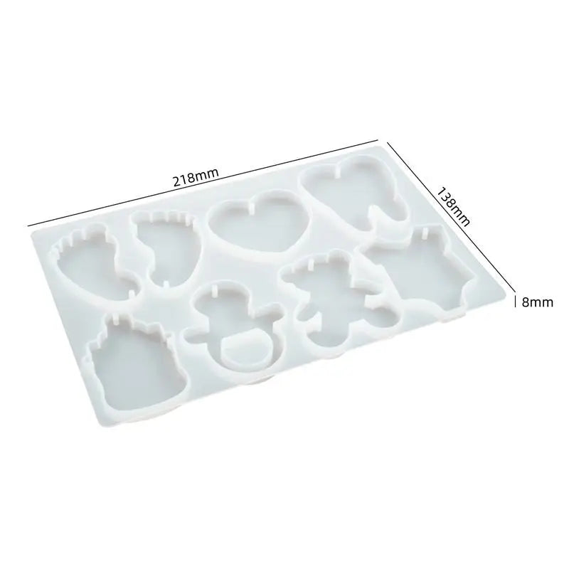 Foot Bear Heart Shape Necklace Epoxy Silicone Mould