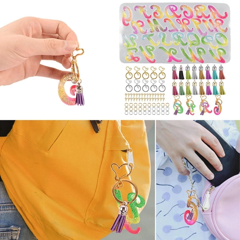 Alphabet Earrings Silicone Mold DIY Jewelry Bag Accessories