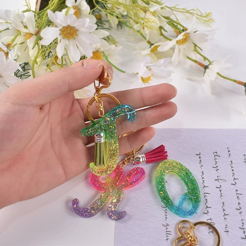 English Alphabet Earrings Silicone Resin Mold DIY Jewelry Keychain Pendant