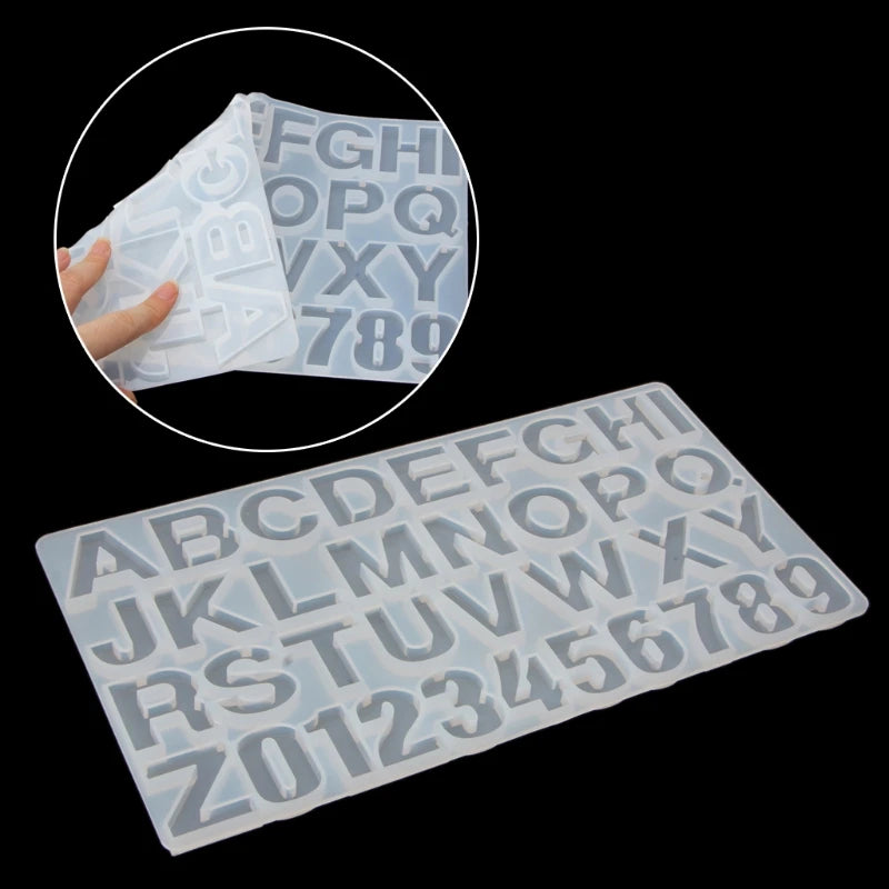 Alphabet Keychain Silicone Resin Mold DIY Pendant Jewelry for Bags
