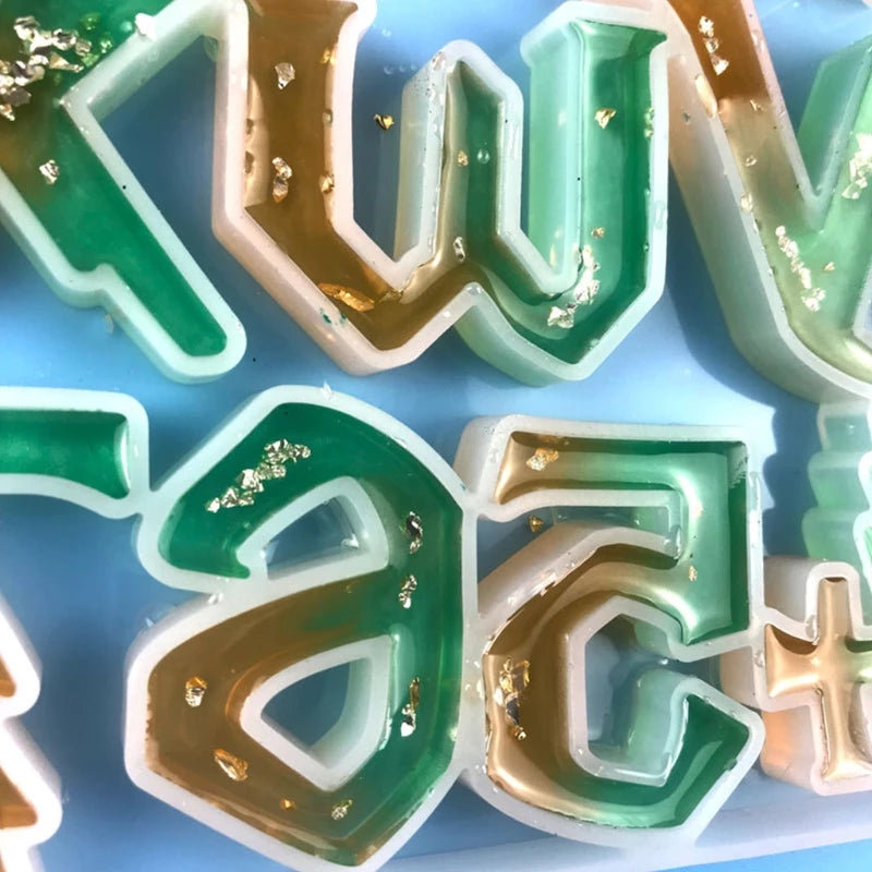English Alphabet Keychain Silicone Resin Mold DIY Jewelry Bag Accessories