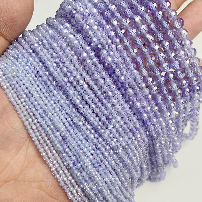 Faceted Purple Zircon Beads for Jewelry Making
