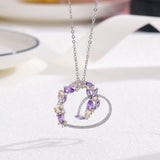 Heart Crystal Necklace Rose Plated Jewelry Gift for Women Girls