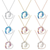 Heart Crystal Necklace Rose Plated Jewelry Gift for Women Girls
