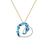 Heart Crystal Necklace Rose Plated Jewelry Gift for Women Girls