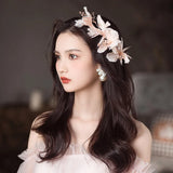 Crystal Silver Headdress Feather Hairband Tiara Hairpin