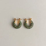 Crystal Hoop Earrings Sparkling Circle Jewelry Accessory