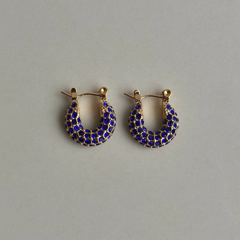 Crystal Hoop Earrings Sparkling Circle Jewelry Accessory