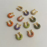 Crystal Hoop Earrings Sparkling Circle Jewelry Accessory