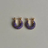 Crystal Hoop Earrings Sparkling Circle Jewelry Accessory