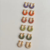 Crystal Hoop Earrings Sparkling Circle Jewelry Accessory
