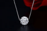 Austrian Crystals Rhinestone Pendant Necklace 925 Sterling Silver Necklace
