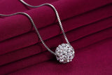 Austrian Crystals Rhinestone Pendant Necklace 925 Sterling Silver Necklace
