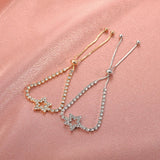 Rhinestone Star Bracelet Silver