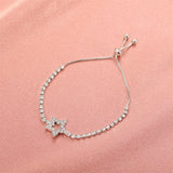 Rhinestone Star Bracelet Silver