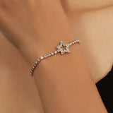 Rhinestone Star Bracelet Silver