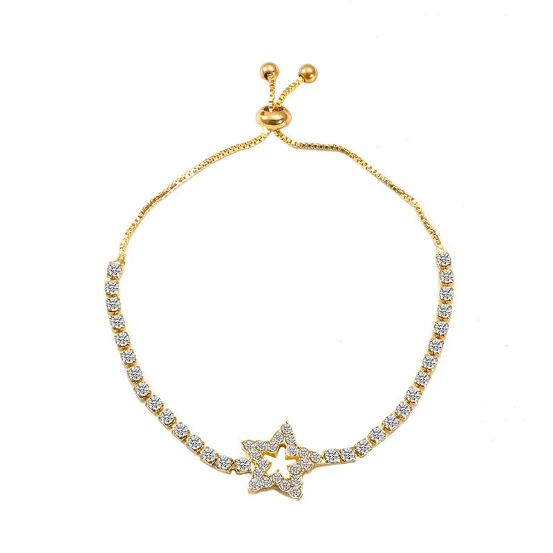 Rhinestone Star Bracelet Silver