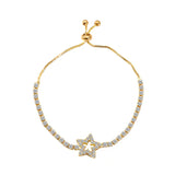 Rhinestone Star Bracelet Silver