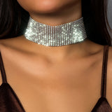 Rhinestone Chunky Choker Necklace for Women