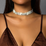 Rhinestone Chunky Choker Necklace for Women