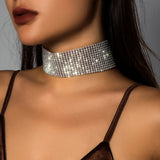 Rhinestone Chunky Choker Necklace for Women