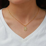 Zircon Stainless Steel Necklace 18K Cubic Zirconia Punk Eight-pointed Star
