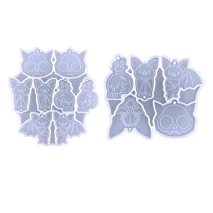 Halloween Bat Shape Earrings Silicone Mold for DIY Craft Keychain Clay