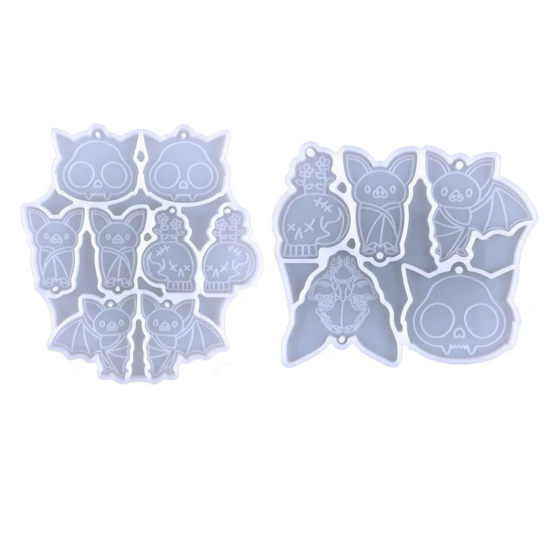 Halloween Bat Shape Earrings Silicone Mold for DIY Craft Keychain Clay