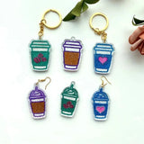 Silicone Molds 6-link Coffee Cup Keychain Mold DIY Pendant Epoxy Resin Crafting