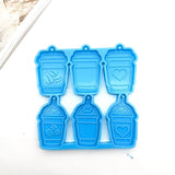 Silicone Molds 6-link Coffee Cup Keychain Mold DIY Pendant Epoxy Resin Crafting