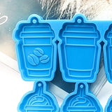 Silicone Molds 6-link Coffee Cup Keychain Mold DIY Pendant Epoxy Resin Crafting