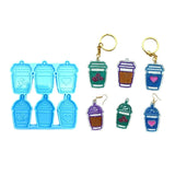 Silicone Molds 6-link Coffee Cup Keychain Mold DIY Pendant Epoxy Resin Crafting